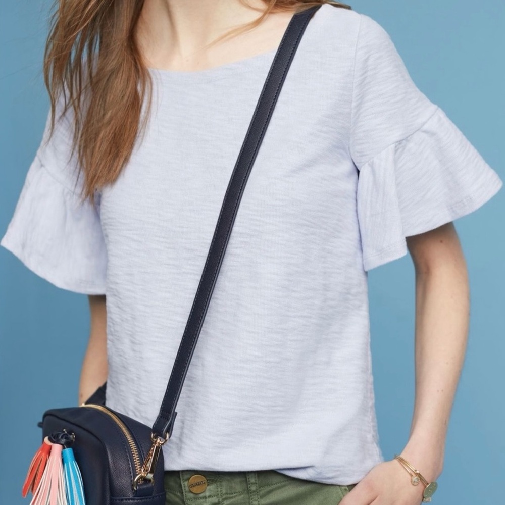 Anthropologie Postmark Christel Ruffle Sleeve Top Size XS
